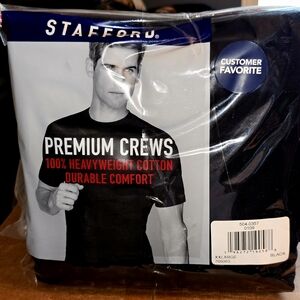 Stafford Black Premium Crew T-Shirt 3-PACK